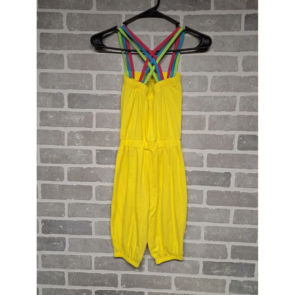 Coogi Romper Girls‎ Yellow Square Neck Racer Back Sleeveless  Drawstring Size 5